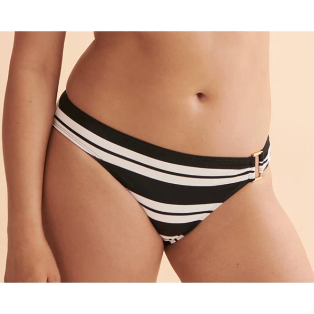 Lauren Ralph Lauren Resort Stripe Hipster Bikini Bottom | 14, Black White NEW - Picture 5 of 5